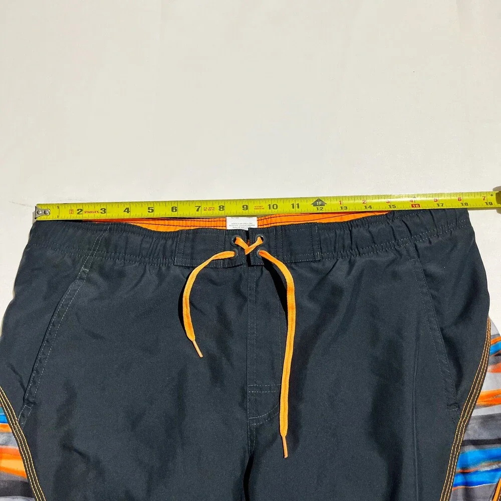 Nike Mens Board Swim Trunks Pockets Lined Shorts Athletic Black Orange M